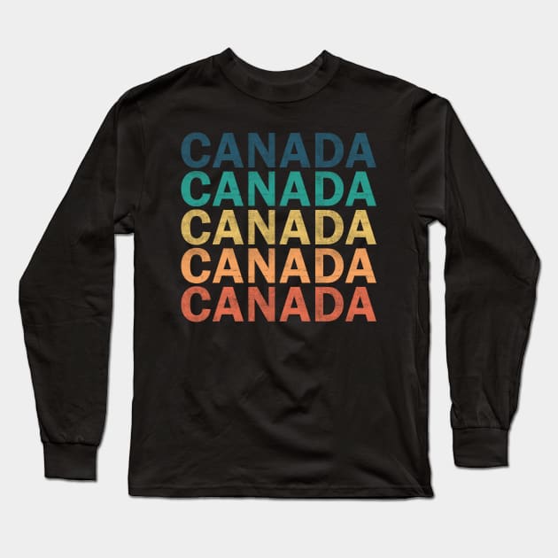 Canada Name T Shirt - Canada Vintage Retro Name Gift Item Tee Long Sleeve T-Shirt by henrietacharthadfield